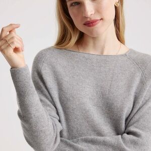 Quince Women's Heather Gray Crew Neck Sweater